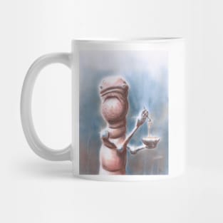 Anthropomorphic Earthworm Eating Pasta Mug